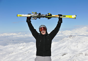 Image showing people group on snow at winter season