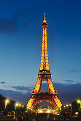 Image showing eiffet tower in paris at night