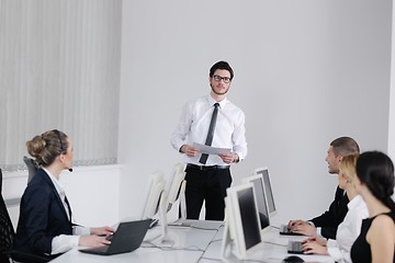 Image showing business people group working in customer and help desk office