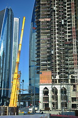 Image showing Construction site with crane