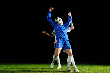 Image showing football players in action for the ball