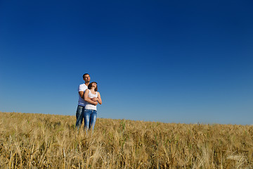 Image showing happy couple in wheat field