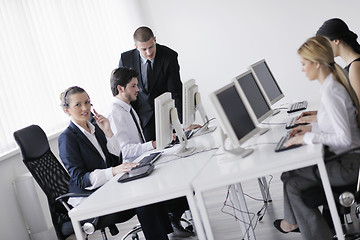 Image showing business people group working in customer and help desk office