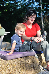 Image showing woman and child have fun outdoor