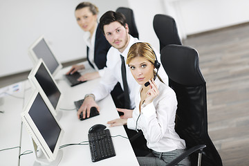 Image showing business people group working in customer and help desk office