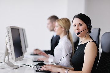 Image showing business people group working in customer and help desk office