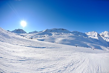 Image showing High mountains under snow in the winter