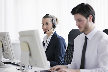 Image showing business people group working in customer and help desk office