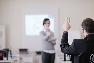 Image showing business people group on seminar