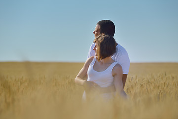 Image showing happy couple in wheat field