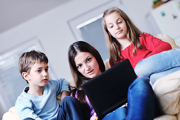 Image showing happy young family have fun at home