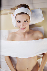 Image showing Beautiful young woman in spa