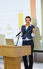 Image showing business woman giving presentation