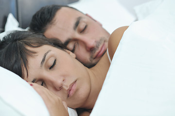 Image showing young couple have good time in their bedroom