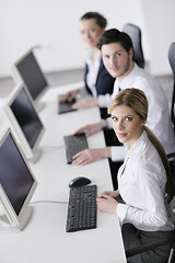 Image showing business people group working in customer and help desk office