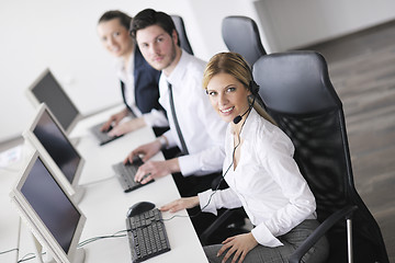 Image showing business people group working in customer and help desk office