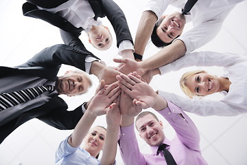 Image showing business people group joining hands