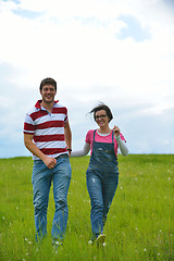 Image showing romantic young couple in love together outdoor