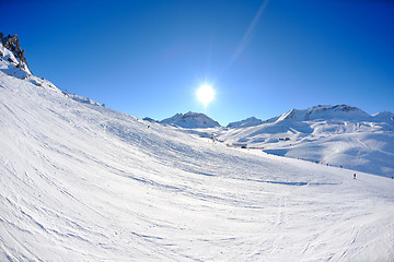 Image showing High mountains under snow in the winter