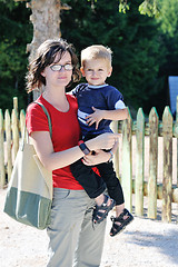 Image showing woman and child have fun outdoor