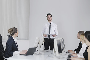 Image showing business people group working in customer and help desk office