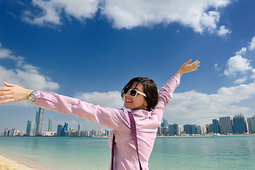 Image showing happy tourist woman