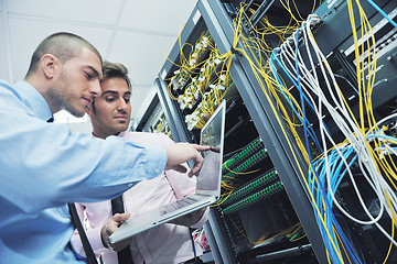 Image showing it enineers in network server room