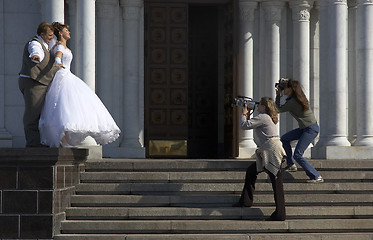 Image showing happy wedding photo session
