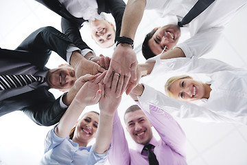 Image showing business people group joining hands