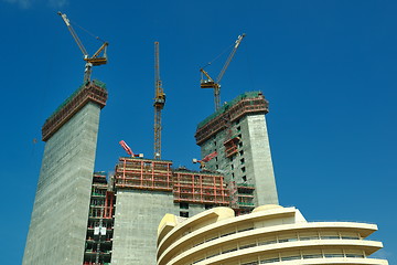 Image showing Construction site with crane