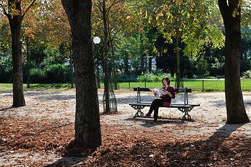 Image showing tourist woman have fun in france