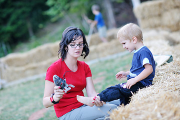 Image showing woman and child have fun outdoor