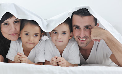 Image showing happy young Family in their bedroom