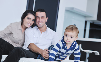 Image showing happy young family have fun  at home