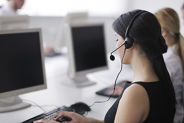 Image showing business people group working in customer and help desk office