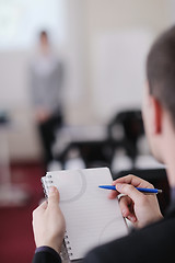 Image showing business man on seminar