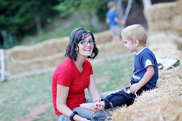 Image showing woman and child have fun outdoor