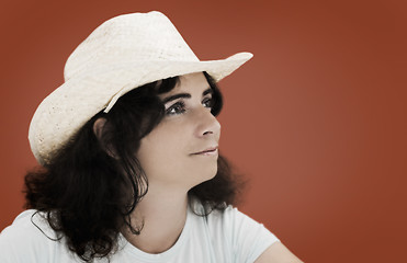 Image showing Cowgirl portrait