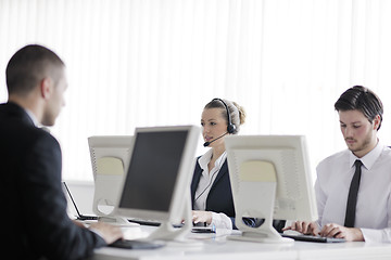 Image showing business people group working in customer and help desk office