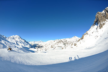 Image showing High mountains under snow in the winter