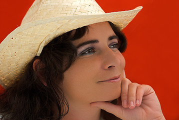 Image showing Cowgirl portrait