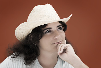 Image showing Cowgirl portrait