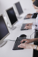 Image showing business people group working in customer and help desk office