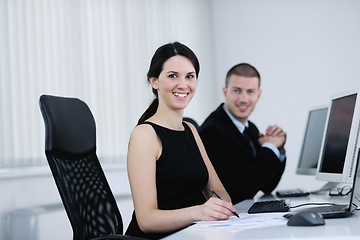 Image showing business people group working in customer and help desk office