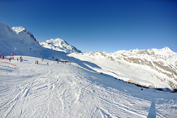 Image showing High mountains under snow in the winter