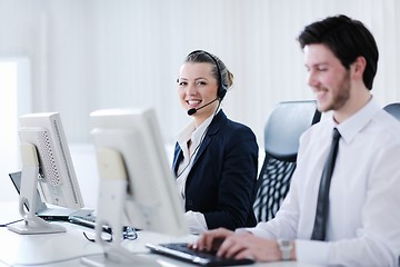 Image showing business people group working in customer and help desk office