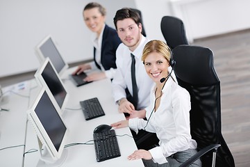 Image showing business people group working in customer and help desk office