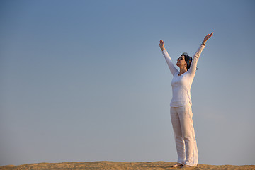 Image showing woman relax in desert