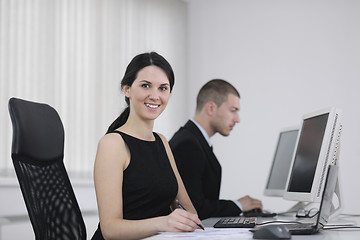 Image showing business people group working in customer and help desk office