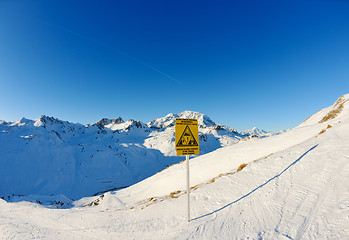 Image showing High mountains under snow in the winter